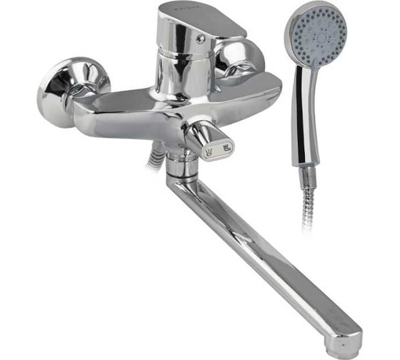 Смеситель для ванны FABIA с длинным, плоским изливом, с дивертором м/к на корпусе, цвет хром 21416 1