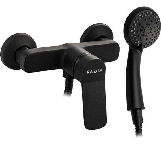 Смеситель для душевой кабины FABIA с гибким душевым шлангом, шаровый, цвет черный 9604 1