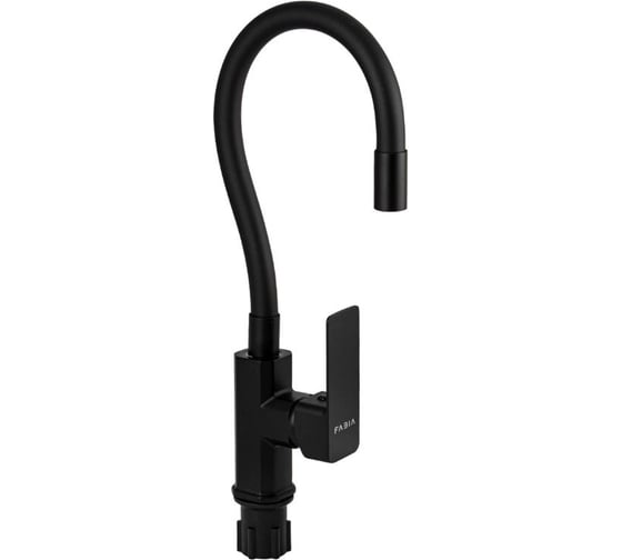Смеситель для кухни FABIA шаровый, с гибким черным изливом, корпус квадратный, цвет черный 9656 1