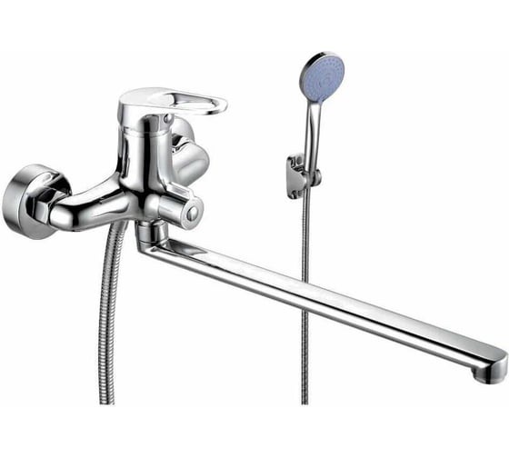 Смеситель для ванны однорычажный ViEiR латунный настенный, с длинным изливом, хром V093542 1