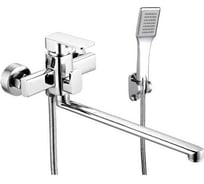 Смеситель для ванны однорычажный ViEiR с длинным поворотным изливом, латунь, хром, душевой гарнитур V113541