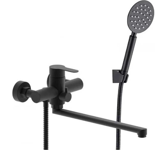 Смеситель для ванны однорычажный ViEiR с длинным изливом, нержавеющая сталь, черный V313541-C 1