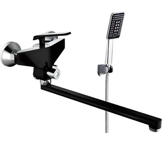 Смеситель для ванны однорычажный ViEiR с длинным изливом, черный/хром V333541-C 1