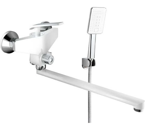 Смеситель для ванны однорычажный ViEiR с длинным изливом, белый/хром V333541-F 1