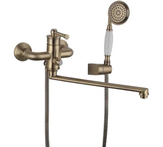 Смеситель для ванны однорычажный ViEiR с длинным изливом латунь, бронза V273541-D 1