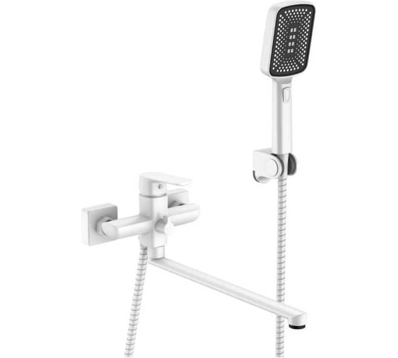 Смеситель для ванны однорычажный ViEiR с длинным изливом латунь, белый V073542-F 1