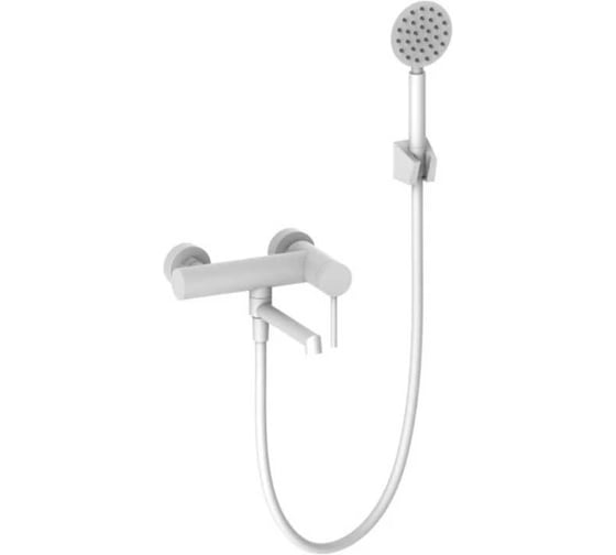 Смеситель для ванны однорычажный ViEiR короткий излив, нержавеющая сталь, белый, настенный V463531-F 1