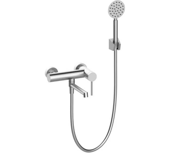 Смеситель для ванны однорычажный ViEiR короткий излив, нержавеющая сталь, сатин, настенный V463531 1