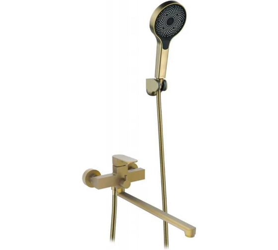 Смеситель для ванны однорычажный ViEiR с длинным изливом, матовое золото V283541-S 1