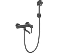 Смеситель для ванны однорычажный ViEiR короткий излив, нержавеющая сталь, черный, настенный V463531-C