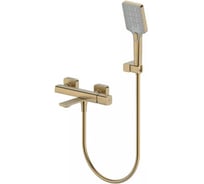 Смеситель для ванны однорычажный ViEiR короткий излив, матовое золото, настенный V473031-S