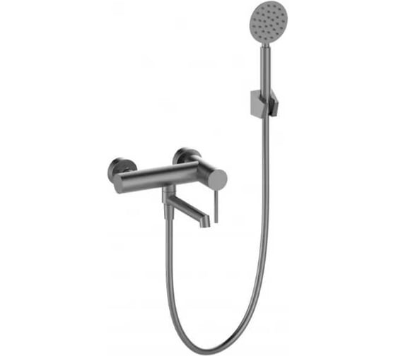 Смеситель для ванны однорычажный ViEiR короткий излив, нержавеющая сталь, графит, настенный V463531-G 1