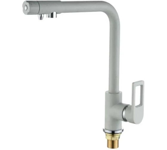 Смеситель для кухни под фильтр ViEiR высокий Г-образный молочный бежевый для мойки и использования системы очистки воды V15008-F2 1