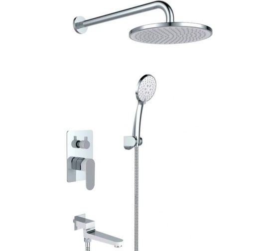 Встроенный смеситель для душа ViEiR на 3 функции хром/белый скрытый монтаж V283563-F 1