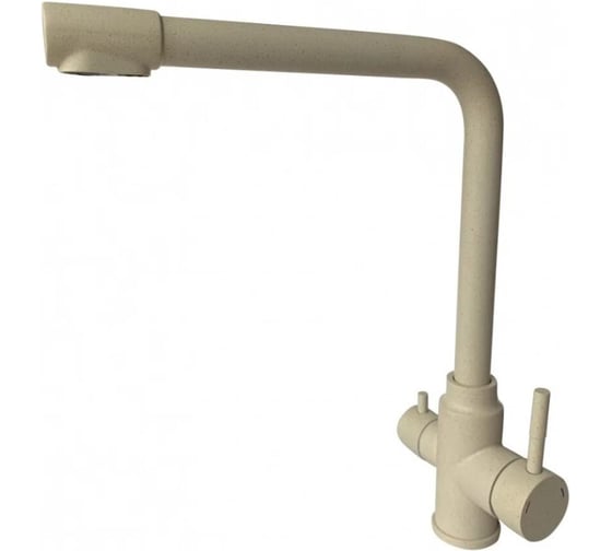 Смеситель для кухни под фильтр ViEiR высокий Г-образный нержавеющая сталь светло-бежевый для кухонной мойки и очищенной воды V15026-B 1