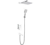 Встроенный смеситель для душа ViEiR на 3 режима белый скрытый монтаж верхний и ручной душ V393563-F