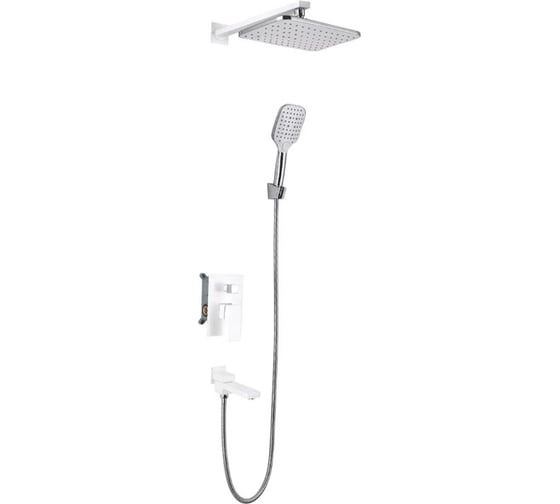 Встроенный смеситель для душа ViEiR на 3 режима белый скрытый монтаж верхний и ручной душ V393563-F 1