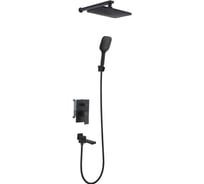 Встроенный смеситель для душа ViEiR на 3 режима черный скрытый монтаж верхний и ручной душ V393563-C