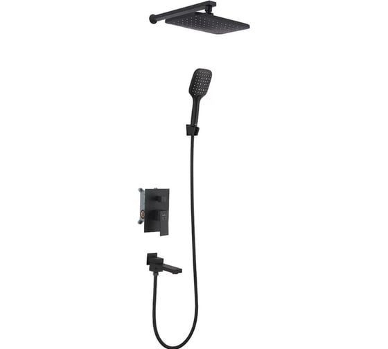 Встроенный смеситель для душа ViEiR на 3 режима черный скрытый монтаж верхний и ручной душ V393563-C 1