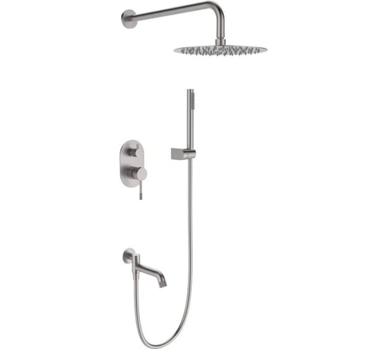 Встроенный смеситель для душа ViEiR на 3 режима сатин скрытый монтаж верхний душ лейка и излив V403564-N 1