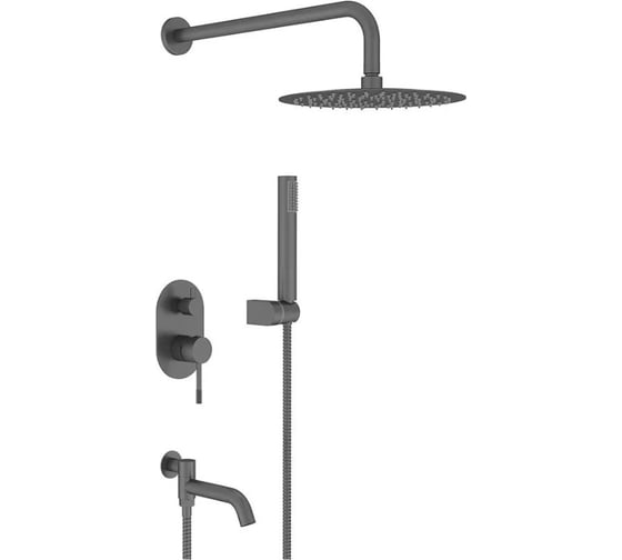 Встроенный смеситель для душа ViEiR на 3 режима графит скрытый монтаж верхний душ лейка и излив V403564-G 1