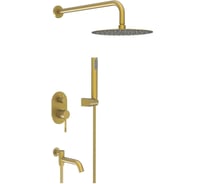 Встроенный смеситель для душа ViEiR на 3 режима матовое золото скрытый монтаж верхний душ лейка и излив V403564-S