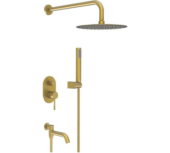 Встроенный смеситель для душа ViEiR на 3 режима матовое золото скрытый монтаж верхний душ лейка и излив V403564-S 1