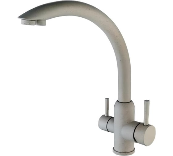 Смеситель для кухни под фильтр ViEiR высокий С-образный нержавеющая сталь светло-бежевый для мойки и подачи фильтрованной воды V15024-B 1