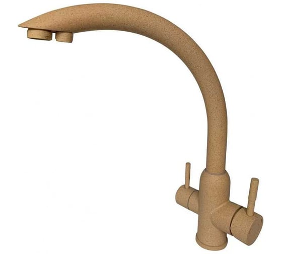 Смеситель для кухни под фильтр ViEiR высокий С-образный нержавеющая сталь цвет охра для акцентной мойки и питьевой воды V15024-M 1