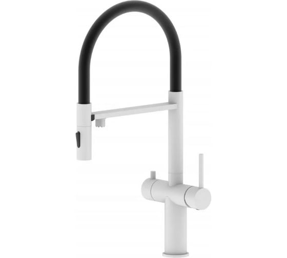 Смеситель для кухни под фильтр ViEiR магнитный белый/черный для кухонной мойки V15056-F 1