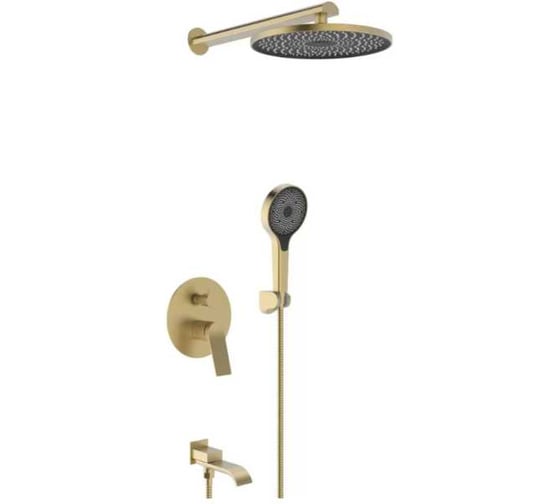 Встроенный смеситель для душа ViEiR 3-функции, латунь, скрытый монтаж, верхний и ручной душ, матовое золото V343563-S 1