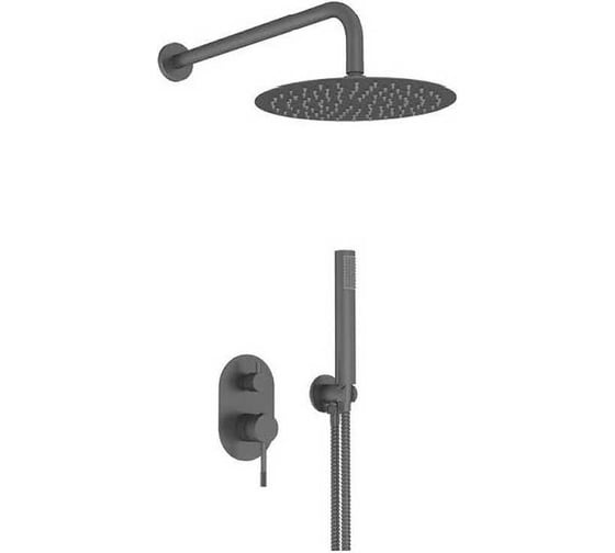 Встроенный смеситель для душа ViEiR на 2 режима, графит скрытый, монтаж верхний и ручной душ V403563-G 1