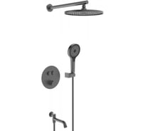 Встроенный смеситель для ванны термостатический ViEiR на 3 функции, графит скрытый, монтаж, без излива V25005-3G