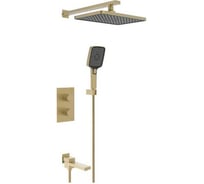 Встроенный смеситель для ванны термостатический ViEiR на 3 функции, матовое золото, скрытый монтаж, с плоской панелью V25004-3S