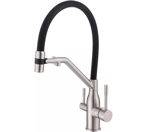 Смеситель для кухни под фильтр ViEiR магнитный сатин/черный для кухонной мойки V15051 1