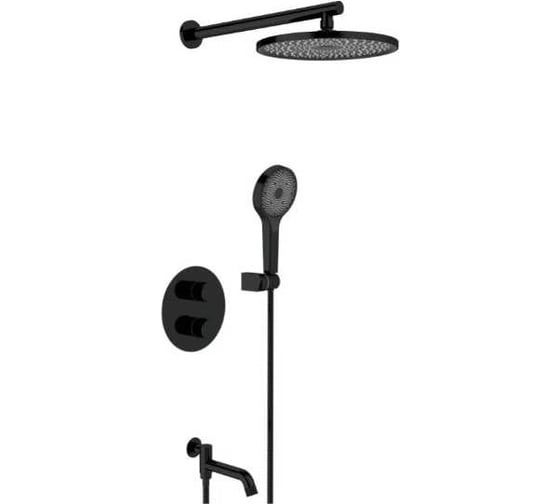 Встроенный смеситель для ванны термостатический ViEiR на 3 функции, черный, скрытый монтаж V25003-3C 1