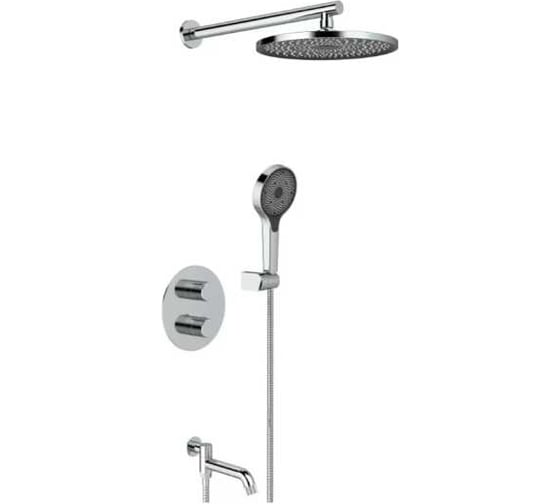 Встроенный смеситель для ванны термостатический ViEiR на 3 функции, хром, скрытый монтаж V25003-3 1