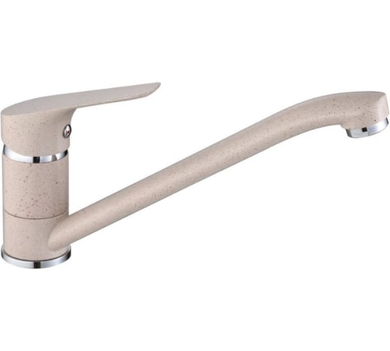 Смеситель для кухни однорычажный латунный низкий ViEiR излив бежевый для компактной кухонной мойки V063522-A 1