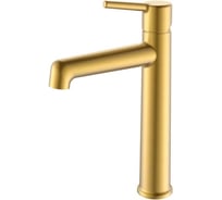 Смеситель для раковины-чаши однорычажный высокий ViEiR латунь матовое золото керамический картридж для умывальника-чаши V103513-S