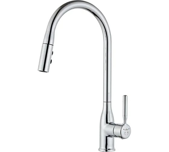 Смеситель для кухни однорычажный высокий ViEiR с выдвижной лейкой хром для кухонной мойки V15018 1