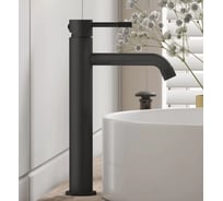 Смеситель для чаши однорычажный высокий ViEiR черный аэратор для накладной раковины V402512-C