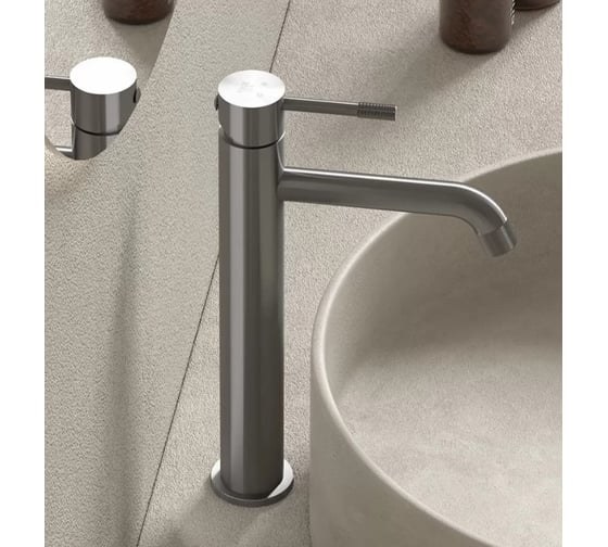 Смеситель для чаши однорычажный высокий ViEiR графит дизайнерский корпус для накладной раковины V402512-G 1