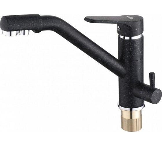 Смеситель для кухни под фильтр ViEiR низкий однорычажный латунь антрацит с подключением к фильтру питьевой воды для кухонной мойки V15001-C2 1