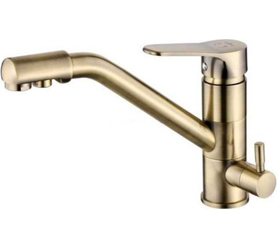 Смеситель для кухни под фильтр ViEiR низкий однорычажный латунь бронза с подключением к фильтру питьевой воды для кухонной мойки V15001-D 1