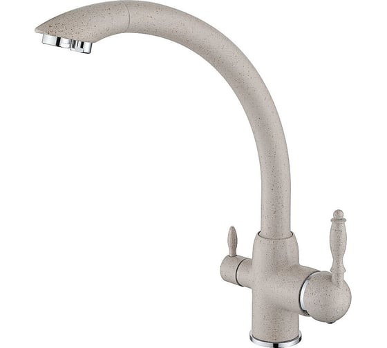 Смеситель для кухни под фильтр ViEiR однорычажный латунный высокий С-образный излив светло-бежевый для кухонной мойки V15003-B 1