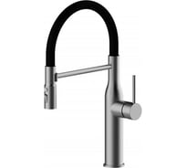 Смеситель для кухни ViEiR с гибким магнитным изливом, высокий поворотный носик, графит/черный V15055-G