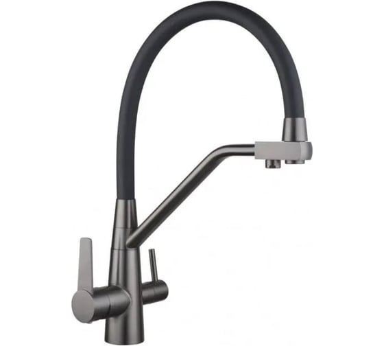 Смеситель для кухни ViEiR с гибким шлангом и подключением к фильтру графит/черный для кухонной мойки N15007-G 1