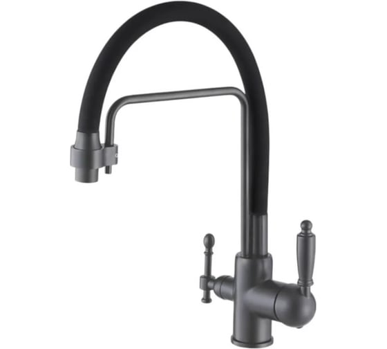 Смеситель для кухни ViEiR с гибким шлангом и подключением фильтра графит/черный для дизайнерской мойки и питьевой воды V15006-QH 1