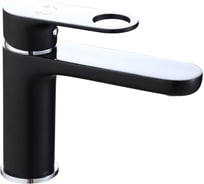 Смеситель для раковины ViEiR однорычажный латунь черный/хром керамический картридж для умывальника V043511-C