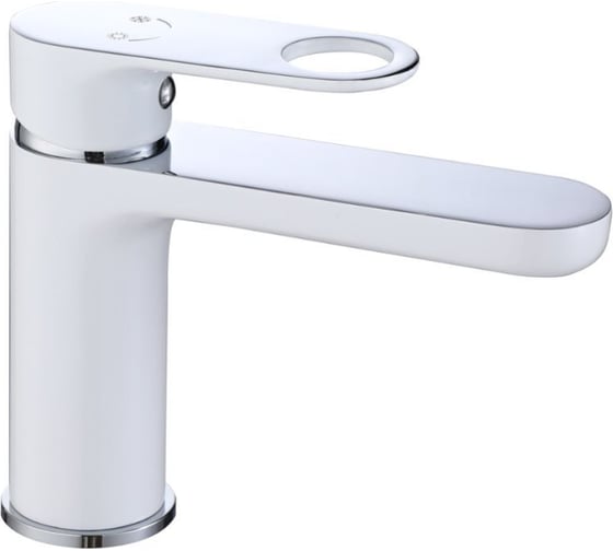 Смеситель для раковины ViEiR однорычажный латунь белый/хром керамический картридж для умывальника V043511-F 1